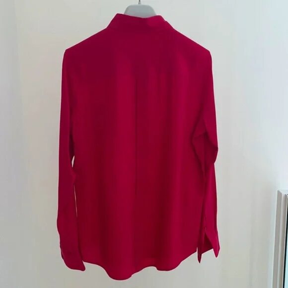 Red silk top blouse - Picture 4 of 4